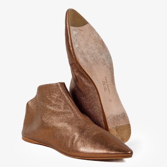 Acne Studios Metallic Bronze Babouche Slippers - Picture 1 of 9